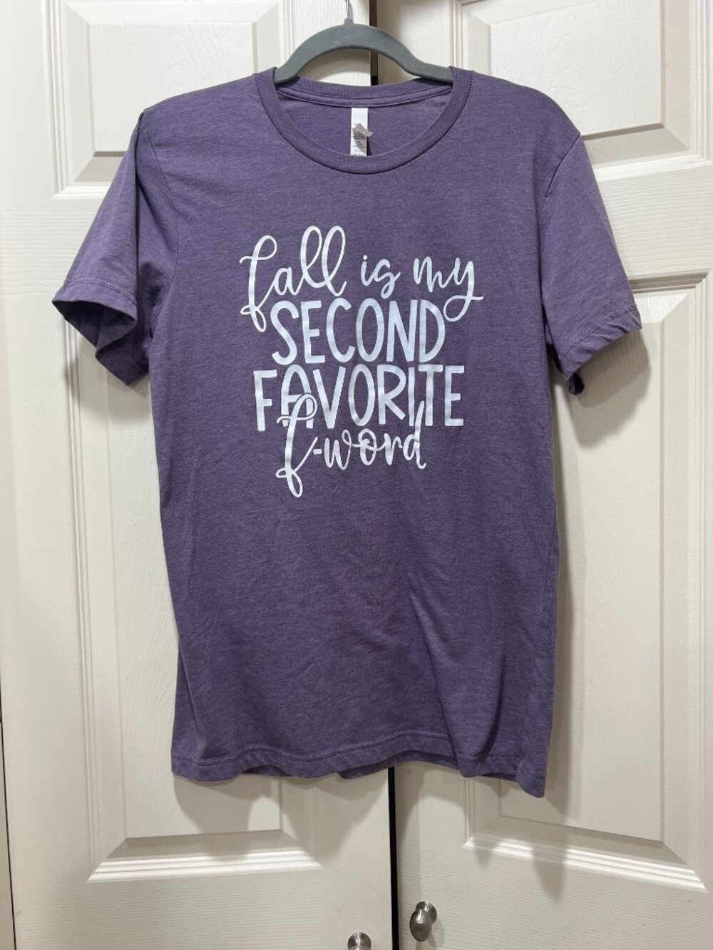 Bella Canvas Purple Fall Is My Second Favorite F Word Graphic T-Shirt - Medium